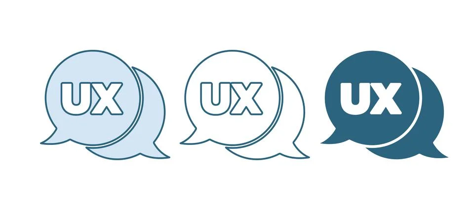 Blue UI or UX design icon isolated on white background.  Vector Stock Illustration