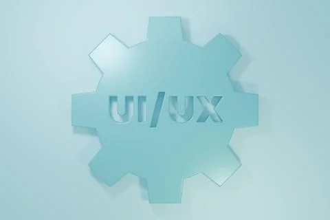 Blue UI or UX design icon isolated on blue background. Minimalism concept. .. Illustrazione stock