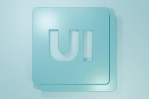 Blue UI or UX design icon isolated on blue background. Minimalism concept. .. 스톡 일러스트