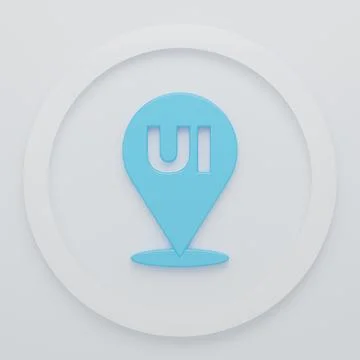 Blue UI or UX design icon isolated on white background. Minimalism concept... Illustrazione stock