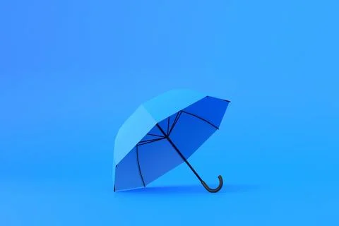 Blue umbrella on a blue background Stock Illustration