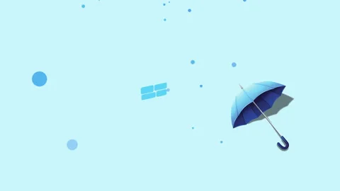 Blue umbrella on light blue background suitable for weatherrelated designs Stock Footage 291161167