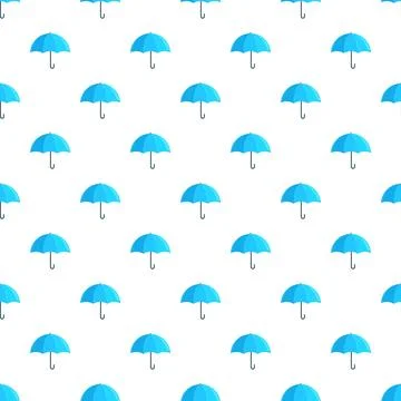 Blue umbrella pattern creating an endless rainy weather design 스톡 일러스트