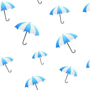 Blue umbrella seamless background Stock Illustration