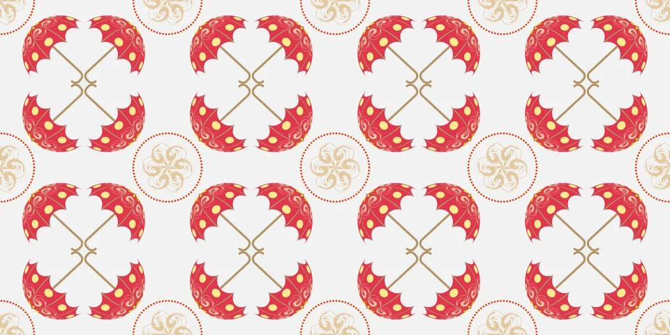 Blue umbrella seamless pattern. Stock Illustration