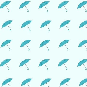 Blue umbrellas. Seamless pattern with umbrellas. Design for fabrics, textil.. Stock Illustration