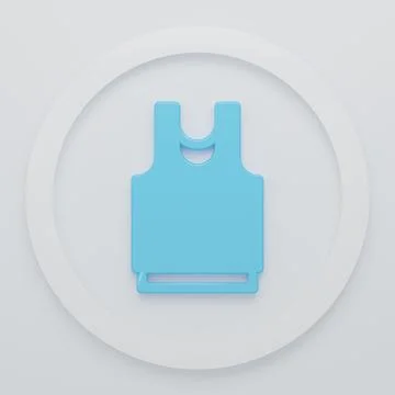 Blue Undershirt icon isolated on white background. Minimalism concept. 3D r.. Stock Illustration