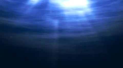 Blue Underwater Bubbles with Light Rays Stock Footage