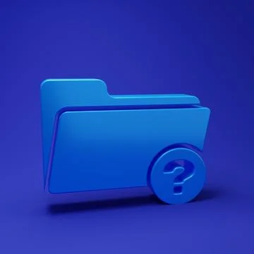Blue Unknown directory icon isolated on blue background. Magnifying glass a.. Stockillustratie