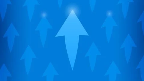 Blue Upward Pointing Arrows Background Stock Illustration