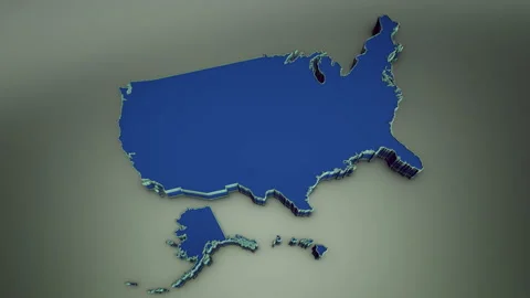 Blue US Map Stock Footage 149499349