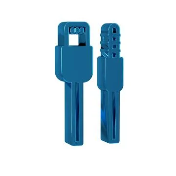 Blue USB cable cord icon isolated on transparent background. Connectors and.. Stock Illustration