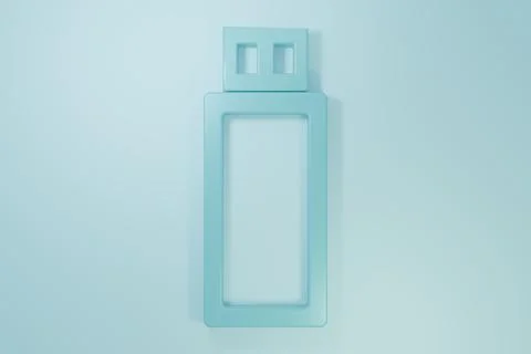 Blue USB flash drive icon isolated on blue background. Minimalism concept. .. Stockillustratie