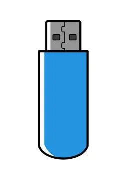 Blue USB memory stick Stock Illustration