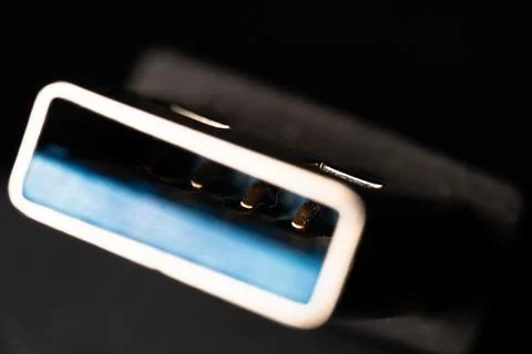 Blue USB A port for computer Stock Photos
