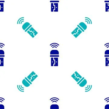 Blue Usb wireless adapter icon isolated seamless pattern on white background Stock Illustration