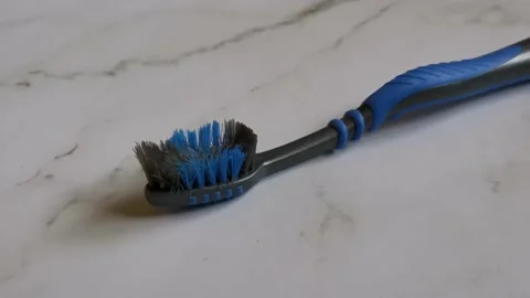 Blue Used Toothbrush Stock Footage 170028578
