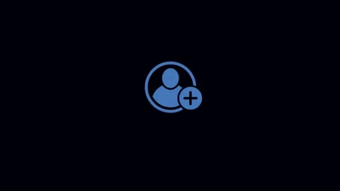 Blue User Icon with Plus Sign on Dark animation Background add user new user 库存影片 321854601