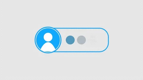 Blue user profile icon and three typing dots appear inside a rounded outline Stock Footage 339116166