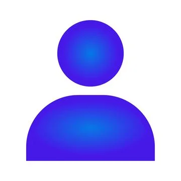 Blue user profile icon representing generic person Illustrazione stock