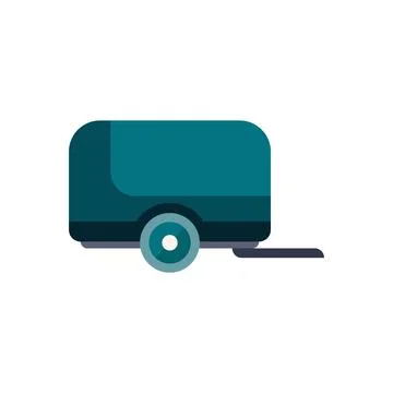 Blue utility trailer isolated on white background Stock Illustration