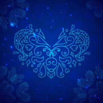 Blue valentines heart Stock-Illustration