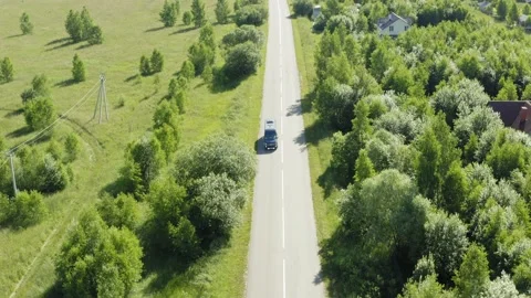 A blue van in asphalt road Video stock 165520786