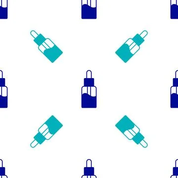 Blue Vape liquid bottle for electronic cigarettes icon isolated seamless pa.. Stock Illustration