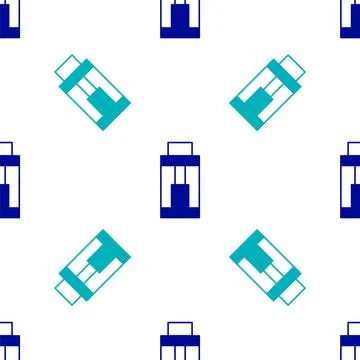 Blue Vape mod device icon isolated seamless pattern on white background. Vape Illustrazione stock