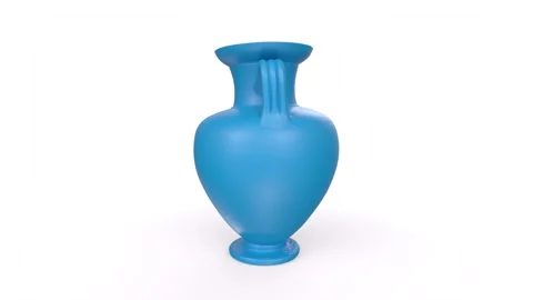 Blue Vase isolated rotating in loop on white background Stock Footage 268659741