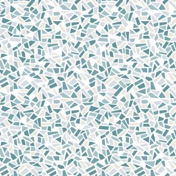 Blue vector abstract mosaic seamless pattern. Stone marble texture textile Stock Illustration