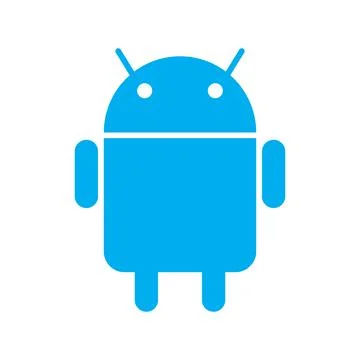 Blue vector android icon isolated on white background Stock Illustration