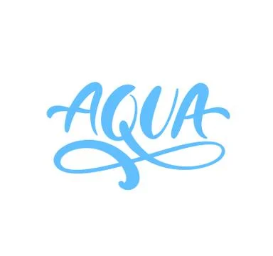 Blue vector Aqua text logo with water wave or infinity sign. Eco concept fresh Stock Illustration
