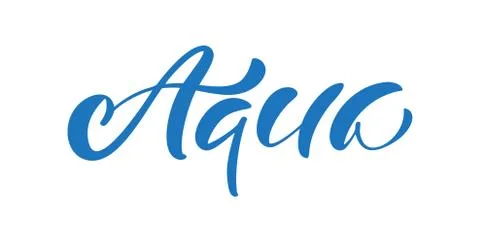 Blue vector Aqua text logo. Eco concept fresh clean drink water. For shop, we 스톡 일러스트