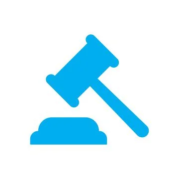 Blue vector auction icon isolated on white background Stock Illustration