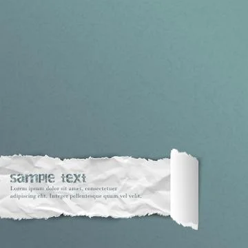 Blue vector backgound with crumpled ripped rolled paper Stock Illustration