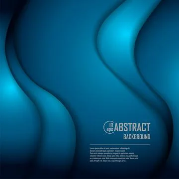 Blue vector background curve line with space overlap layer color for text and Stock Illustration