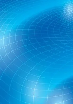 Blue vector background with curved grid - template for flyer Stock Illustration