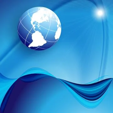 Blue vector background with globe. eps10 Stock Illustration