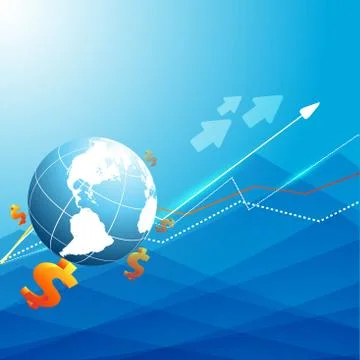 Blue vector background with globe. eps10 Stock Illustration