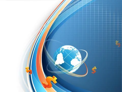 Blue vector background with globe Stock Illustration