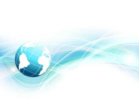 Blue vector background with globe Stock Illustration