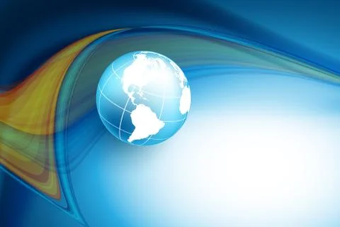 Blue vector background with globe Stock Illustration