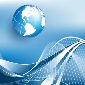 Blue vector background with globe Stock Illustration