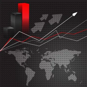 Blue vector background with map. eps10 Stock Illustration