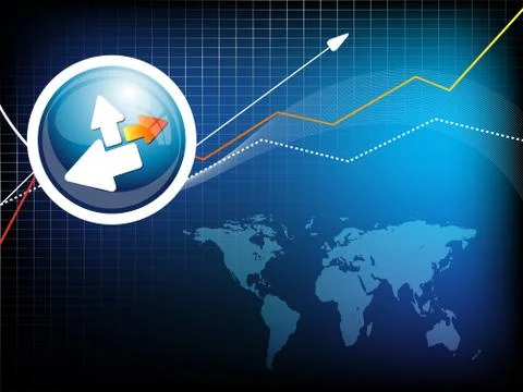 Blue vector background with map. eps10 Illustrazione stock