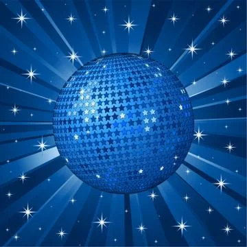 Blue vector background rays and ball 스톡 일러스트