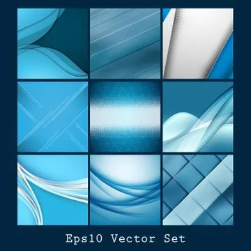 Blue vector backgrounds set Stock Illustration