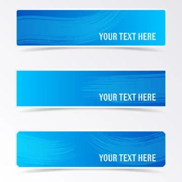 Blue vector banners with brush strokes Illustration