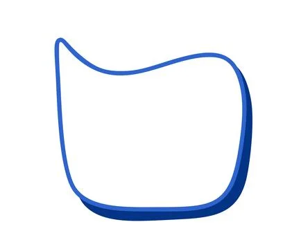 Blue vector bordered blank speech bubble offering creative space graphics, text Illustrazione stock